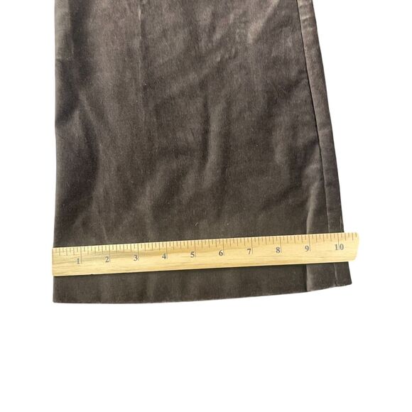 Women's Stretch Brown Velour Wide Leg Flare Dress Pants Size 6 Mid Rise Office - Picture 4 of 7